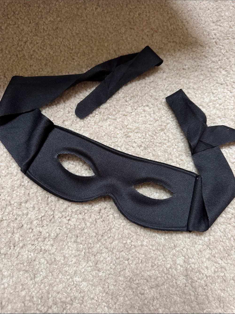 Haloween!! Black Satin Eye Mask Tie-Back for Women